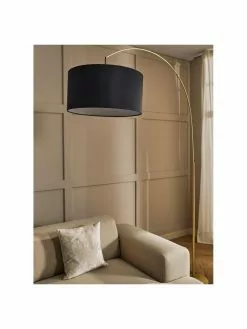 Westwing Collection Gro&szlig;e Bogenlampe Niels in Messing-Schwarz, Ø 50 x H 218 cm -Leuchten Verkaufsladen Grosse Bogenlampe Niels in Messing Schwarz 2