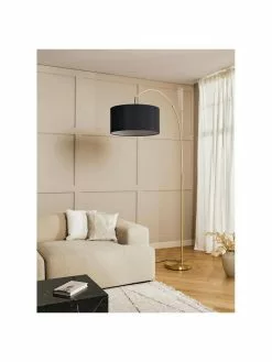 Westwing Collection Gro&szlig;e Bogenlampe Niels in Messing-Schwarz, Ø 50 x H 218 cm -Leuchten Verkaufsladen Grosse Bogenlampe Niels in Messing Schwarz 3