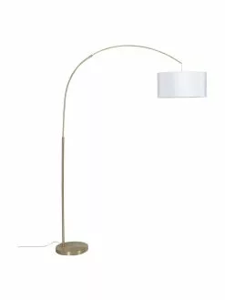 Westwing Collection Große Bogenlampe Niels in Messing-Weiß, Ø 50 x H 218 cm