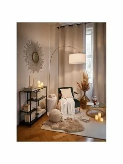 Westwing Collection Gro&szlig;e Bogenlampe Niels in Messing-Wei&szlig;, Ø 50 x H 218 cm -Leuchten Verkaufsladen Grosse Bogenlampe Niels in Messing Weiss 3