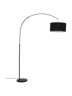 Westwing Collection Große Bogenlampe Niels in Schwarz, Ø 50 x H 218 cm