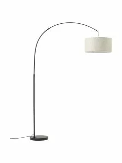 Westwing Collection Große Bogenlampe Niels in Schwarz-Beige, Ø 50 x H 218 cm