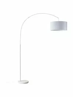 Westwing Collection Große Bogenlampe Niels in Weiß, Ø 50 x H 218 cm