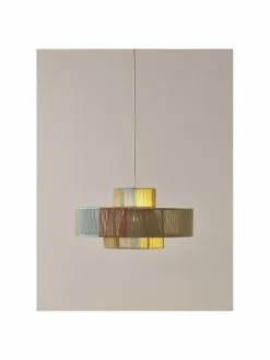 Westwing Collection Gro&szlig;e Boho-Pendelleuchte Lace aus Leinenf&auml;den, Ø 50 x H 25 cm -Leuchten Verkaufsladen Grosse Boho Pendelleuchte Lace aus Leinenfaden 10