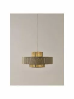 Westwing Collection Gro&szlig;e Boho-Pendelleuchte Lace aus Leinenf&auml;den, Ø 50 x H 25 cm -Leuchten Verkaufsladen Grosse Boho Pendelleuchte Lace aus Leinenfaden 4