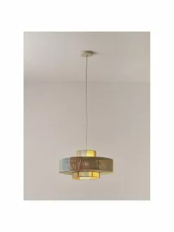 Westwing Collection Gro&szlig;e Boho-Pendelleuchte Lace aus Leinenf&auml;den, Ø 50 x H 25 cm -Leuchten Verkaufsladen Grosse Boho Pendelleuchte Lace aus Leinenfaden 9