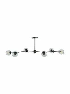 Westwing Collection Große Deckenleuchte Aurelia in Schwarz, B 110 x H 32 cm