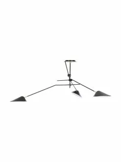 Westwing Collection Große Deckenleuchte Neron mit Gold-Dekor in Schwarz, B 173 x H 52 cm