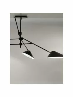 Westwing Collection Gro&szlig;e Deckenleuchte Neron mit Gold-Dekor in Schwarz, B 173 x H 52 cm -Leuchten Verkaufsladen Grosse Deckenleuchte Neron mit Gold Dekor in Schwarz 4