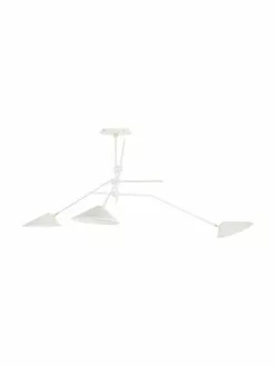 Westwing Collection Große Deckenleuchte Neron mit Gold-Dekor in Weiß, B 173 x H 52 cm