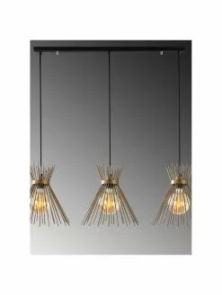 Gro&szlig;e Design Pendelleuchte Kirpi in Messing, B 104 x T 30 cm -Leuchten Verkaufsladen Grosse Design Pendelleuchte Kirpi in Messing 5