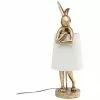 Kare Design Gro&szlig;e Design Tischlampe Rabbit in Gold, Ø 23 x H 68 cm -Leuchten Verkaufsladen Grosse Design Tischlampe Rabbit in Gold