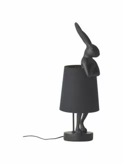 Kare Design Gro&szlig;e Design Tischlampe Rabbit in Schwarz, Ø 23 x H 68 cmNur noch wenige verfügbar -Leuchten Verkaufsladen Grosse Design Tischlampe Rabbit in Schwarz 2
