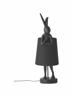Kare Design Große Design Tischlampe Rabbit in Schwarz, Ø 23 x H 68 cmNur noch wenige verfügbar