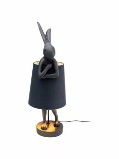 Kare Design Gro&szlig;e Design Tischlampe Rabbit in Schwarz, Ø 23 x H 68 cmNur noch wenige verfügbar -Leuchten Verkaufsladen Grosse Design Tischlampe Rabbit in Schwarz 4