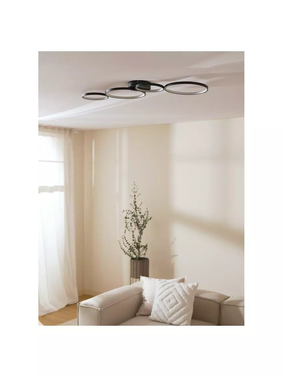 Searchlight Große Dimmbare LED-Deckenleuchte Cirque, B 98 x H 6 cm 4 Searchlight Große Dimmbare LED-Deckenleuchte Cirque, B 98 x H 6 cm – Bild 2