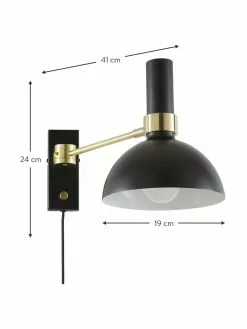 Markslöjd Große Dimmbare Wandleuchte Larry mit Stecker, T 41 x H 24 cm -Leuchten Verkaufsladen Grosse Dimmbare Wandleuchte Larry mit Stecker 3