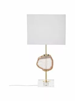 Westwing Collection Große Glam-Tischlampe Treasure mit Achat-Dekor, B 33 x H 62 cm