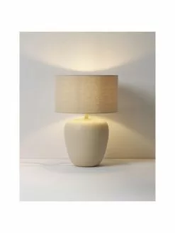 Westwing Collection Gro&szlig;e Keramik-Tischlampe Eileen in Beige, Ø 33 cm x H 48 cm -Leuchten Verkaufsladen Grosse Keramik Tischlampe Eileen in Beige 4