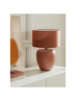 Westwing Collection Große Keramik-Tischlampe Eileen in Terrakotta, Ø 33 cm x H 48 cm -Leuchten Verkaufsladen Grosse Keramik Tischlampe Eileen in Terrakotta 3