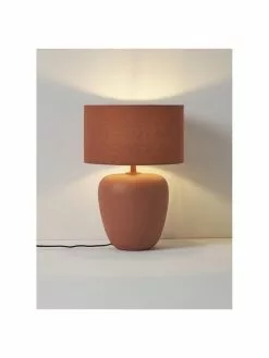 Westwing Collection Große Keramik-Tischlampe Eileen in Terrakotta, Ø 33 cm x H 48 cm -Leuchten Verkaufsladen Grosse Keramik Tischlampe Eileen in Terrakotta 5