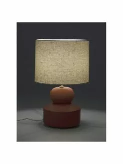 Westwing Collection Gro&szlig;e Keramik-Tischlampe Georgina in Terrakotta, Ø 33 x H 52 cm -Leuchten Verkaufsladen Grosse Keramik Tischlampe Georgina in Terrakotta 3