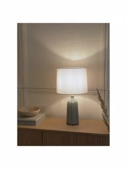 Westwing Collection Gro&szlig;e Keramik-Tischlampe Nizza in Salbeigr&uuml;n, Ø 33 x H 60 cm -Leuchten Verkaufsladen Grosse Keramik Tischlampe Nizza in Salbeigrun 4