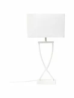 Westwing Collection Große Klassische Tischlampe Vanessa in Weiß, B 27 x H 52 cm