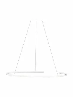 Große LED-Pendelleuchte Breda in Weiß, Ø 70 x H 200 cm