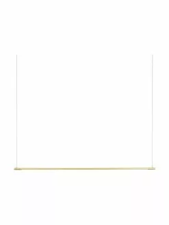 Große LED-Pendelleuchte Elettra in Goldfarben, B 120 x H 2 cm