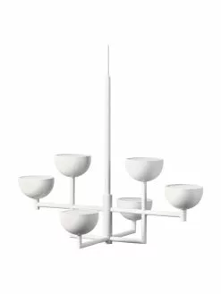 Westwing Collection Gro&szlig;e LED-Pendelleuchte Paula in Mattwei&szlig;, B 55 x H 49 cm