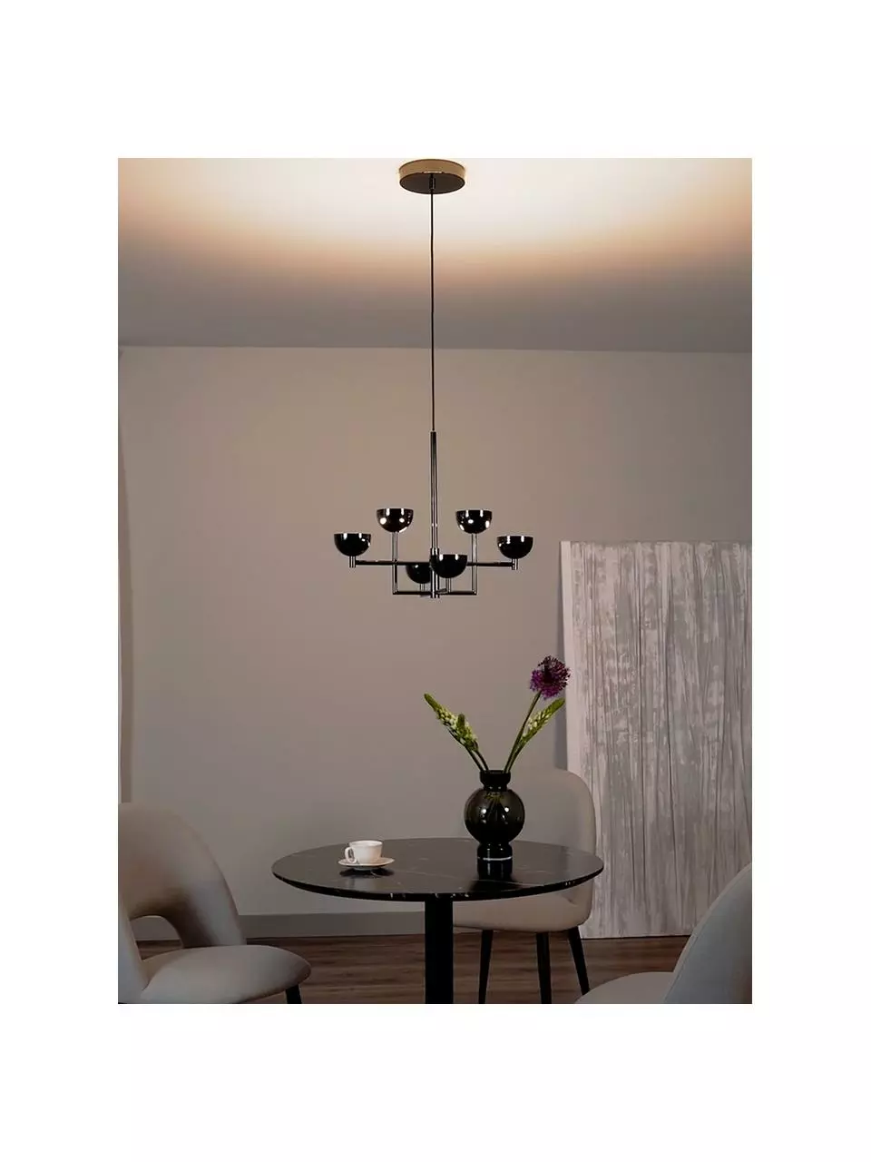 Westwing Collection Große LED-Pendelleuchte Paula in metallisch glänzendem Schwarz, B 55 x H 49 cm 5 Westwing Collection Große LED-Pendelleuchte Paula in metallisch glänzendem Schwarz, B 55 x H 49 cm – Bild 3