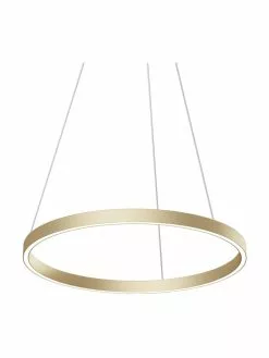 Große LED-Pendelleuchte Rim in Gold, Ø 60 x H 40 cm