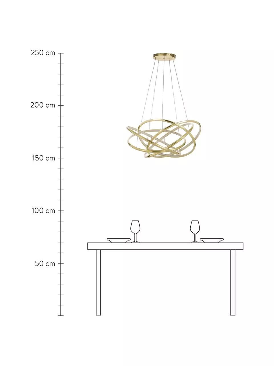 Kare Design Große LED-Pendelleuchte Saturn in Gold, Ø 72 x H 75 cm 5 Kare Design Große LED-Pendelleuchte Saturn in Gold, Ø 72 x H 75 cm – Bild 3