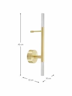 Westwing Collection Gro&szlig;e LED-Wandleuchte Gratia in Gold, B 10 x H 45 cm -Leuchten Verkaufsladen Grosse LED Wandleuchte Gratia in Gold 2