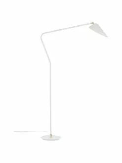 Westwing Collection Gro&szlig;e Leselampe Neron mit Gold-Dekor in Wei&szlig;, B 105 x H 171 cm