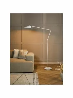 Westwing Collection Gro&szlig;e Leselampe Neron mit Gold-Dekor in Wei&szlig;, B 105 x H 171 cm -Leuchten Verkaufsladen Grosse Leselampe Neron mit Gold Dekor in Weiss 5