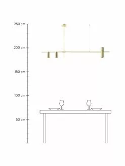 Westwing Collection Gro&szlig;e Moderne Pendelleuchte Cassandra in Messingfarben, B 143 x H 73 cm -Leuchten Verkaufsladen Grosse Moderne Pendelleuchte Cassandra in Messingfarben 2