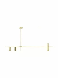 Westwing Collection Große Moderne Pendelleuchte Cassandra in Messingfarben, B 143 x H 73 cm