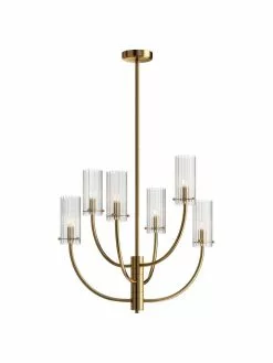 Gro&szlig;e Pendelleuchte Arco in Gold, Ø 61 x H 67 cm