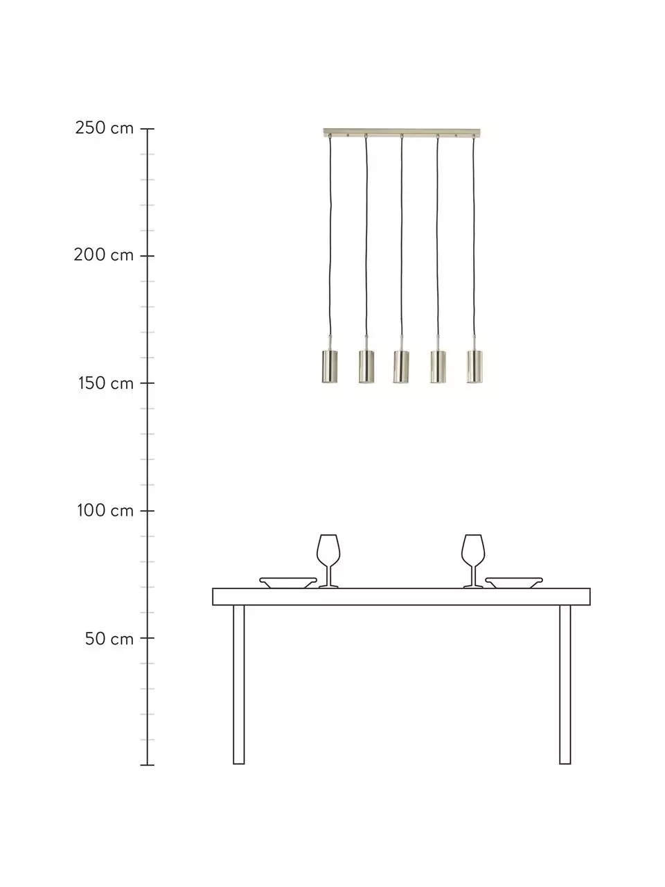 Westwing Collection Große Pendelleuchte Arvo in Chromfarben, B 75 cm x H 120 cm 4 Westwing Collection Große Pendelleuchte Arvo in Chromfarben, B 75 cm x H 120 cm – Bild 2