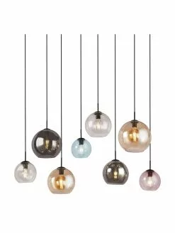 Searchlight Große Pendelleuchte Bar aus farbigem Glas, B 151 x H 150 cm