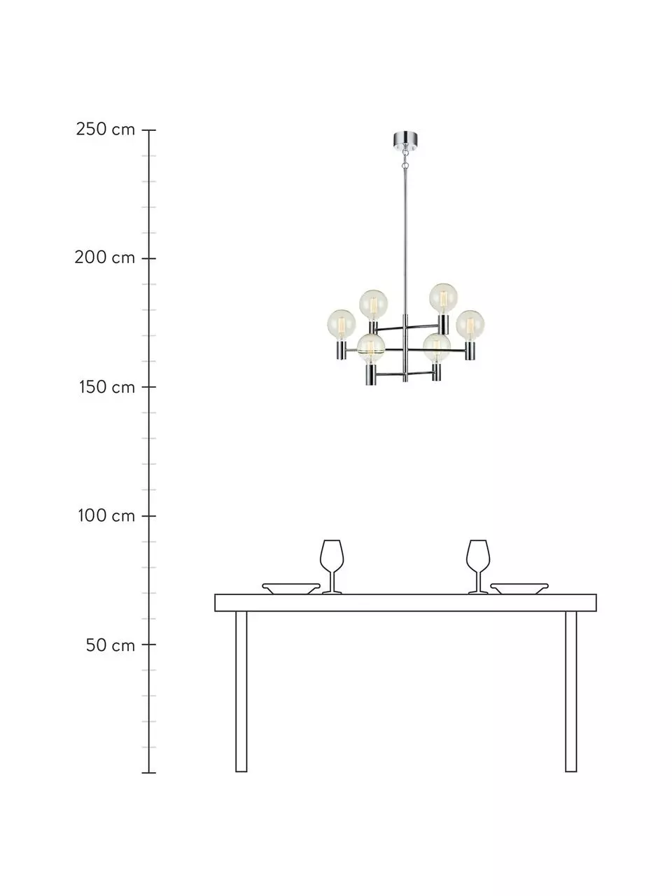 Markslöjd Große Pendelleuchte Capital in Silber, Ø 63 cm 6 Markslöjd Große Pendelleuchte Capital in Silber, Ø 63 cm – Bild 4