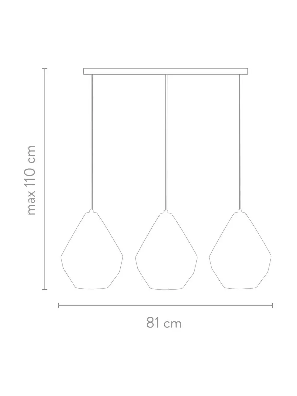 Große Pendelleuchte Carlton aus Metall, B 81 x H 28 cm 4 Große Pendelleuchte Carlton aus Metall, B 81 x H 28 cm – Bild 2