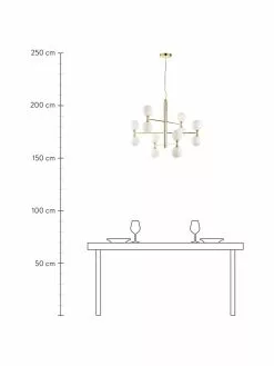 Westwing Collection Große Pendelleuchte Grover mit Glaskugeln in Gold, Ø 70 x H 56 cm -Leuchten Verkaufsladen Grosse Pendelleuchte Grover mit Glaskugeln in Gold 3