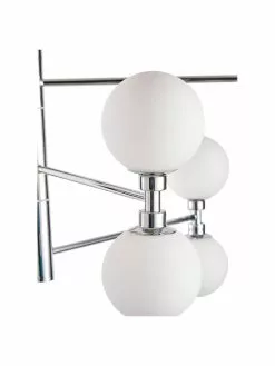 Westwing Collection Gro&szlig;e Pendelleuchte Grover mit Glaskugeln in Silber, Ø 70 x H 56 cm -Leuchten Verkaufsladen Grosse Pendelleuchte Grover mit Glaskugeln in Silber 5