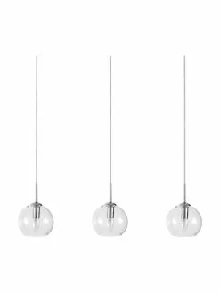 Westwing Collection Gro&szlig;e Pendelleuchte Hamilton in Silber, B 81 x H 13 cm