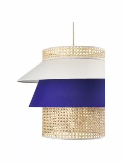 Westwing Collection Gro&szlig;e Pendelleuchte Klea aus Wiener Geflecht in Creme/Dunkelblau, Ø 55 x H 42 cm -Leuchten Verkaufsladen Grosse Pendelleuchte Klea aus Wiener Geflecht in CremeDunkelblau 5