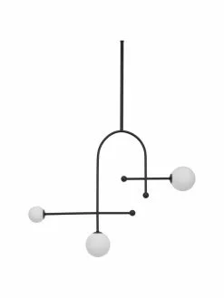 Westwing Collection Gro&szlig;e Pendelleuchte Otis aus Opalglas, B 82 x H 120 cm