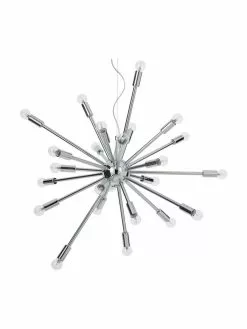 Westwing Collection Gro&szlig;e Pendelleuchte Spike in Chrom, Ø 90 cm -Leuchten Verkaufsladen Grosse Pendelleuchte Spike in Chrom 3